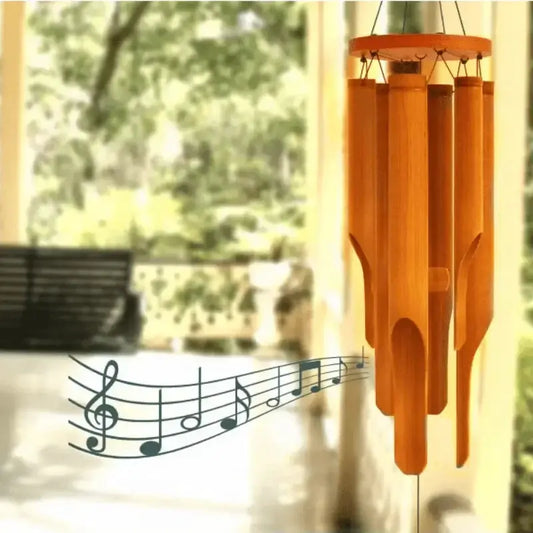 1 piece, Bamboo Wind Chime, Outdoor Wooden Wind Chime, Small, Handmade, Features Calming Deep Colors, Ideal Home Decoration, Sui from PriceLows™