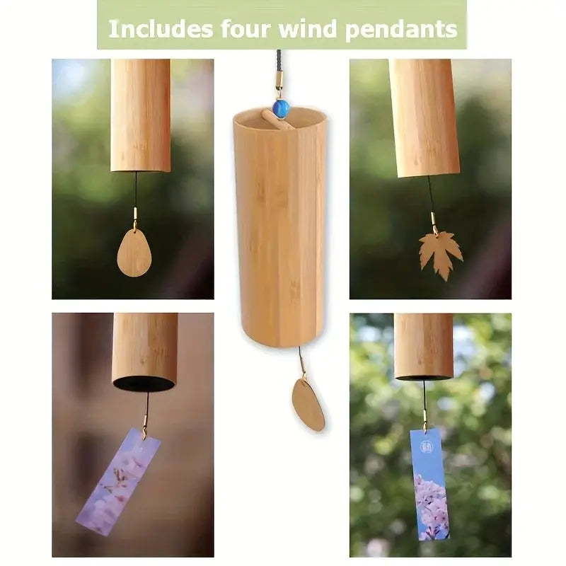 A bamboo wind chime—ideal for traditional Chinese style, suitable for retro/Summer Birthday/Hotel/Home/Bedroom/Wedding/Outdoor D from PriceLows™