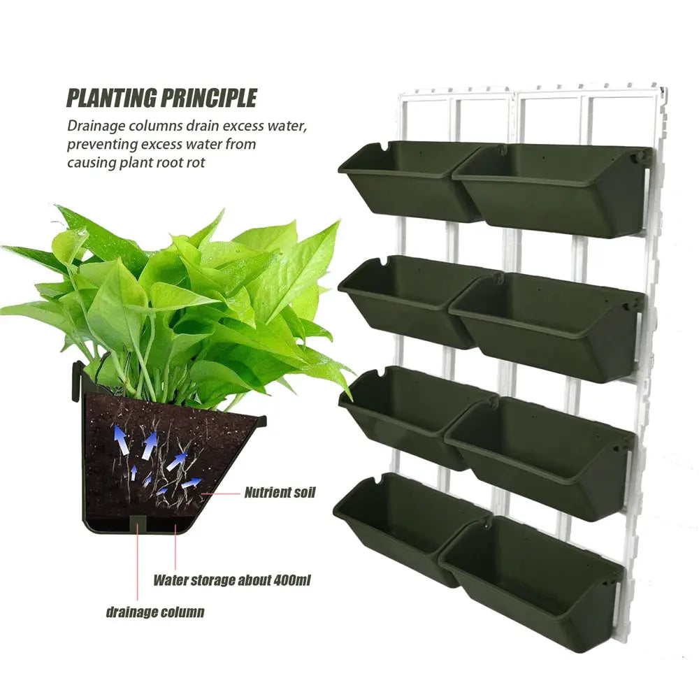 4 Tier Wall-Mounted Elevated Garden Planter Raised Bed Vertical Flowers Pots Plant Container Accessories Flower Garden Supplies from PriceLows™
