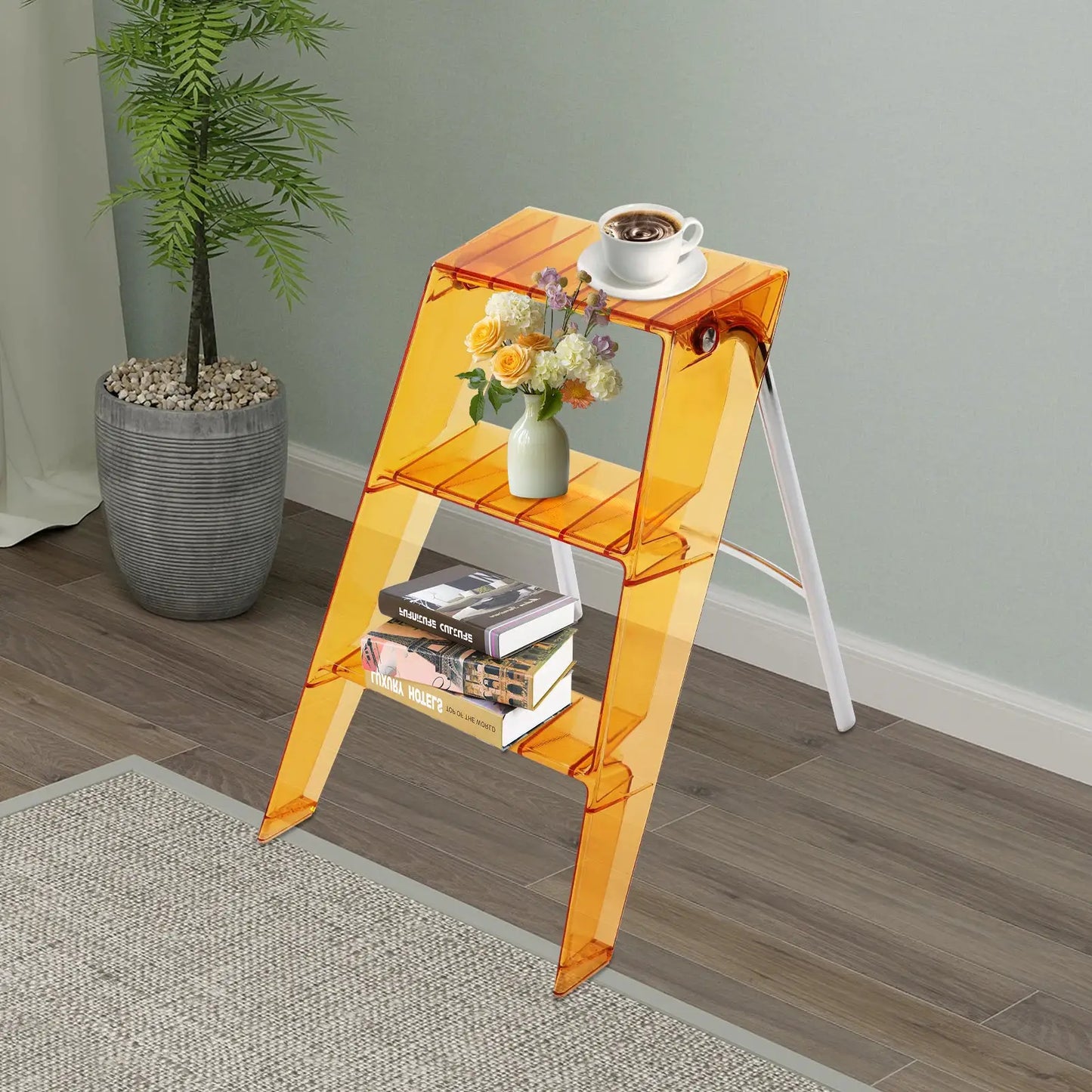 Space-Saving Foldable Step Stool With Smooth Edges, No Assembly Needed Ideal For Living Room Bathroom And Office from PriceLows™