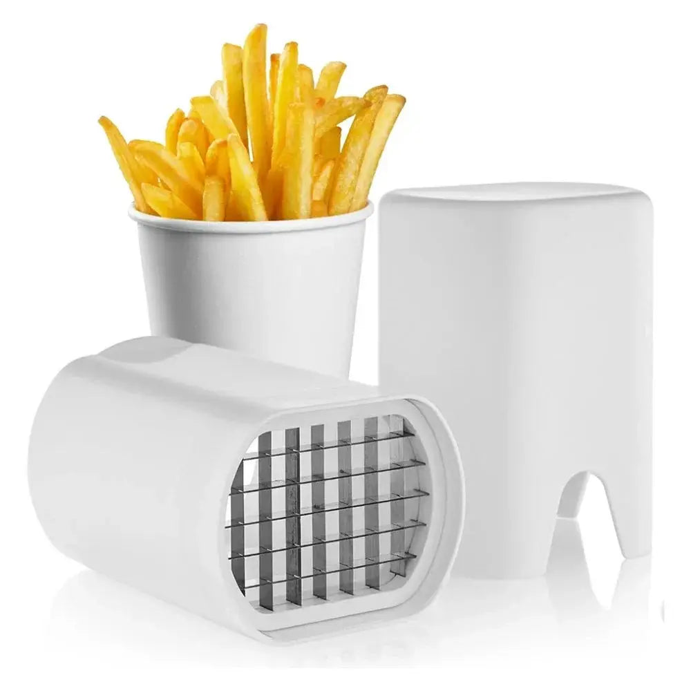 French Fry Cutter | Stainless Steel Blade | Natural Cut | White