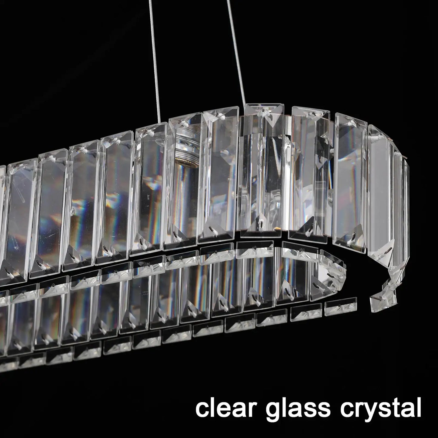 VETRULUS Modern Luxury Crystal Oval Design Led Chandelier Ceiling Lamp Nordic Pendant Hanging Light Fixture Living Bedroom Hotel from PriceLows™
