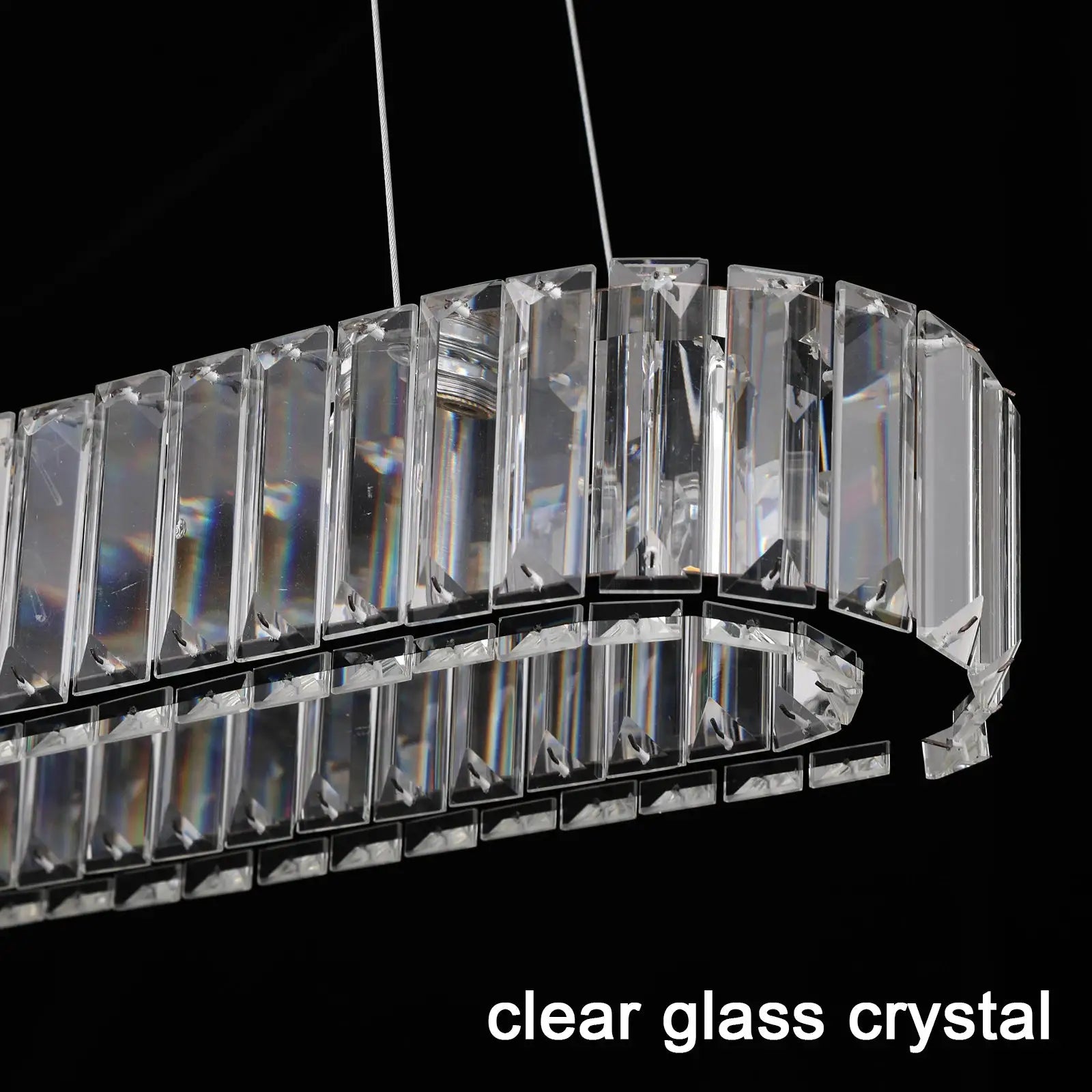 VETRULUS Modern Luxury Crystal Oval Design Led Chandelier Ceiling Lamp Nordic Pendant Hanging Light Fixture Living Bedroom Hotel from PriceLows™