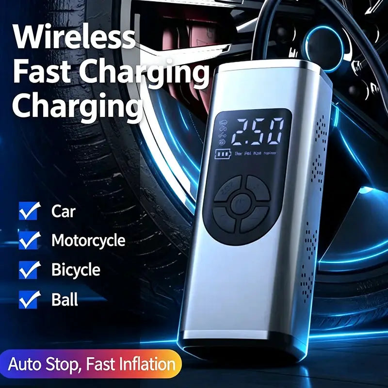 Tire Inflator | Rechargeable | Up To 150 PSI | For Bikes Motorcycles Balls