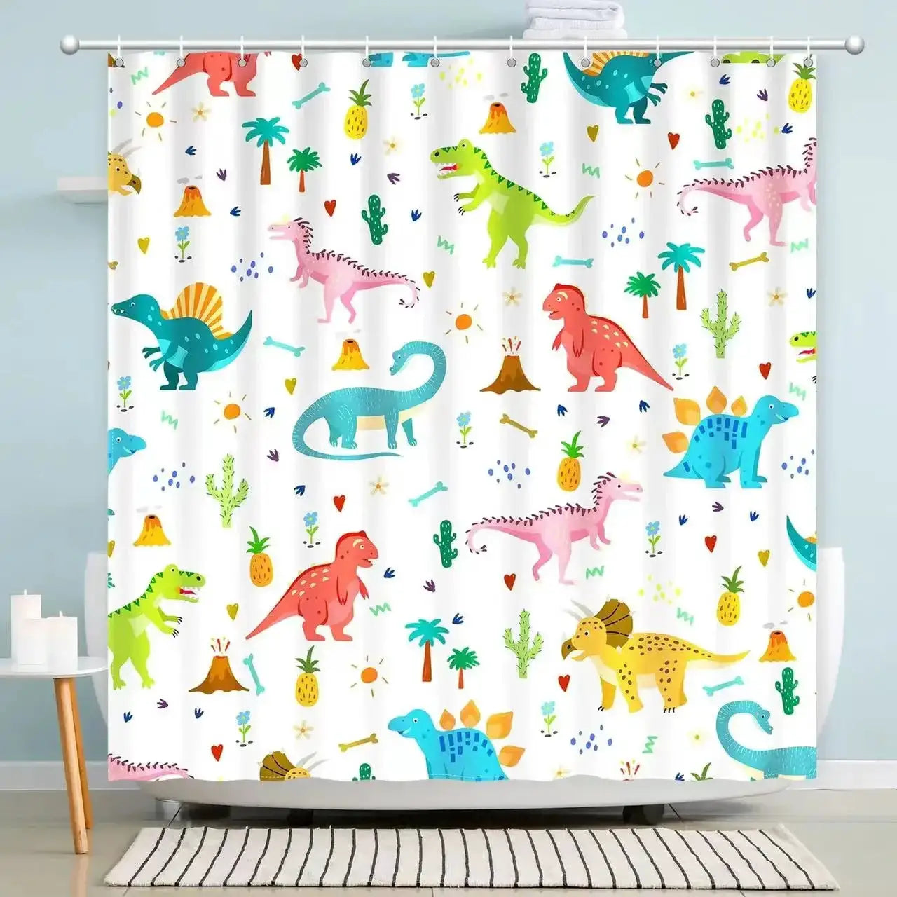 Funny Cat Shower Curtain Fun Animal in Bathtub with Fish Cloth Fabric Shower Curtain Hilarious Pet Bathroom Decor Set with Hooks from PriceLows™