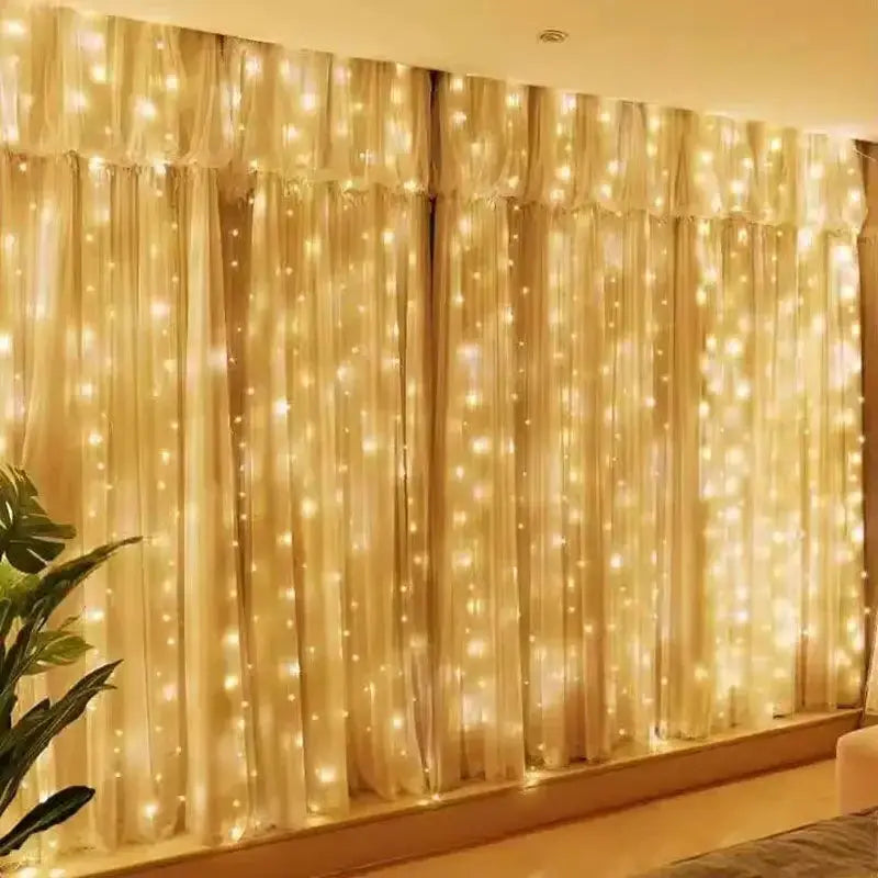 Holiday LED Curtain Light String USB Powered 8 Modes Christmas New Year Party Lights Home Wedding Birthday Room Decor Aesthetic from PriceLows™