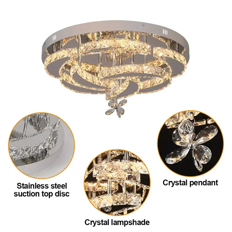 Crystal Ceiling Lamp Led Chandelier Modern Penadant Lighting Fixture For Living Dining Room Bedroom Decorate Lustre RC Dimmable from PriceLows™