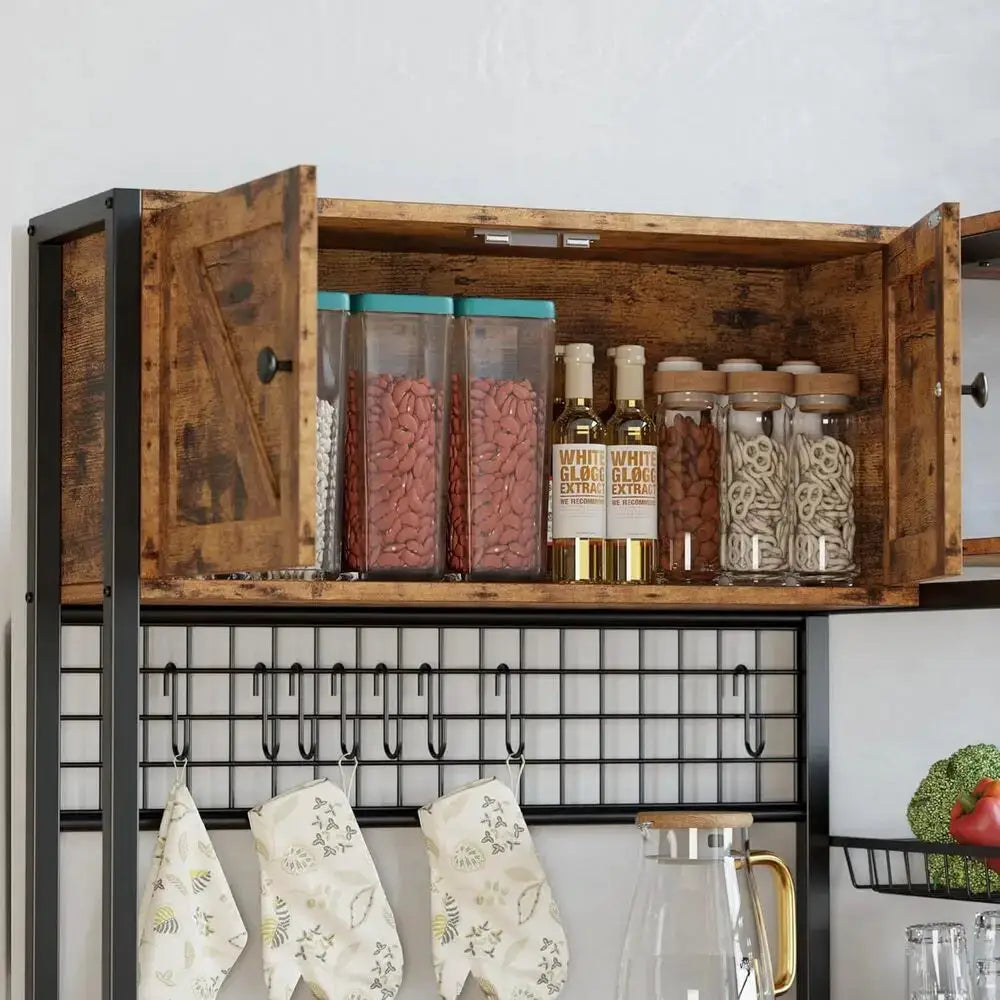 IRONCK Bakers Rack with 2 Storage Cabinets and Power Outlet, 45.3 Inch Kitchen Microwave Stand with Storage, Coffee Bar Cabinet from PriceLows™