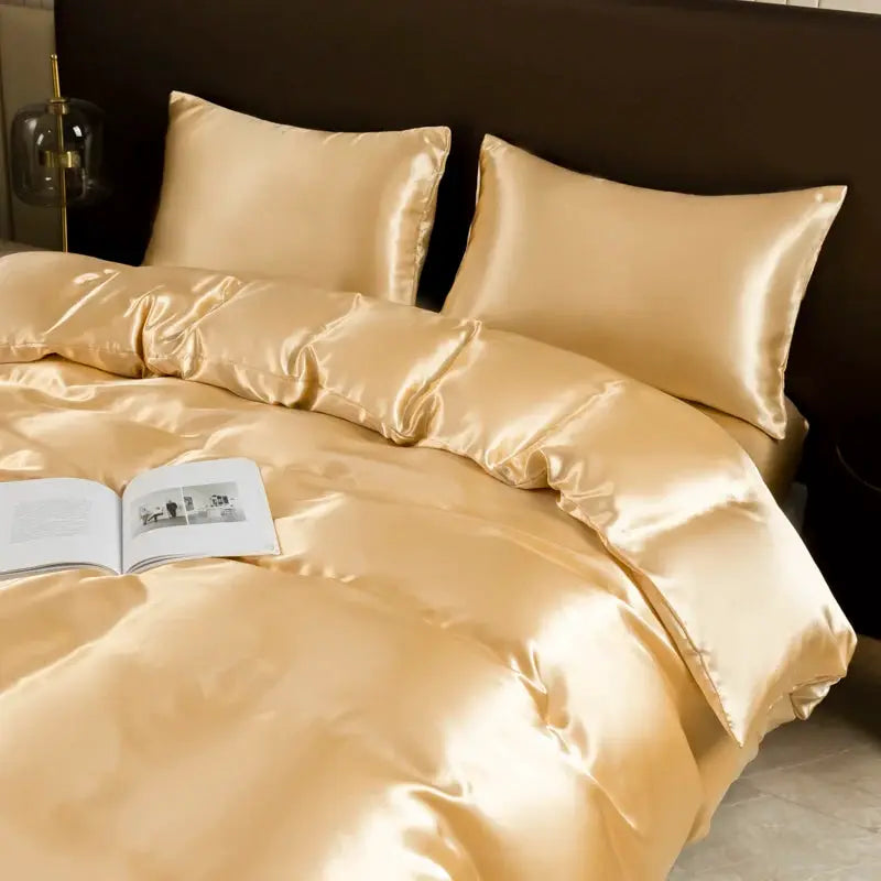 Duvet Cover Set | Satin Finish | Solid Color | Multiple Sizes