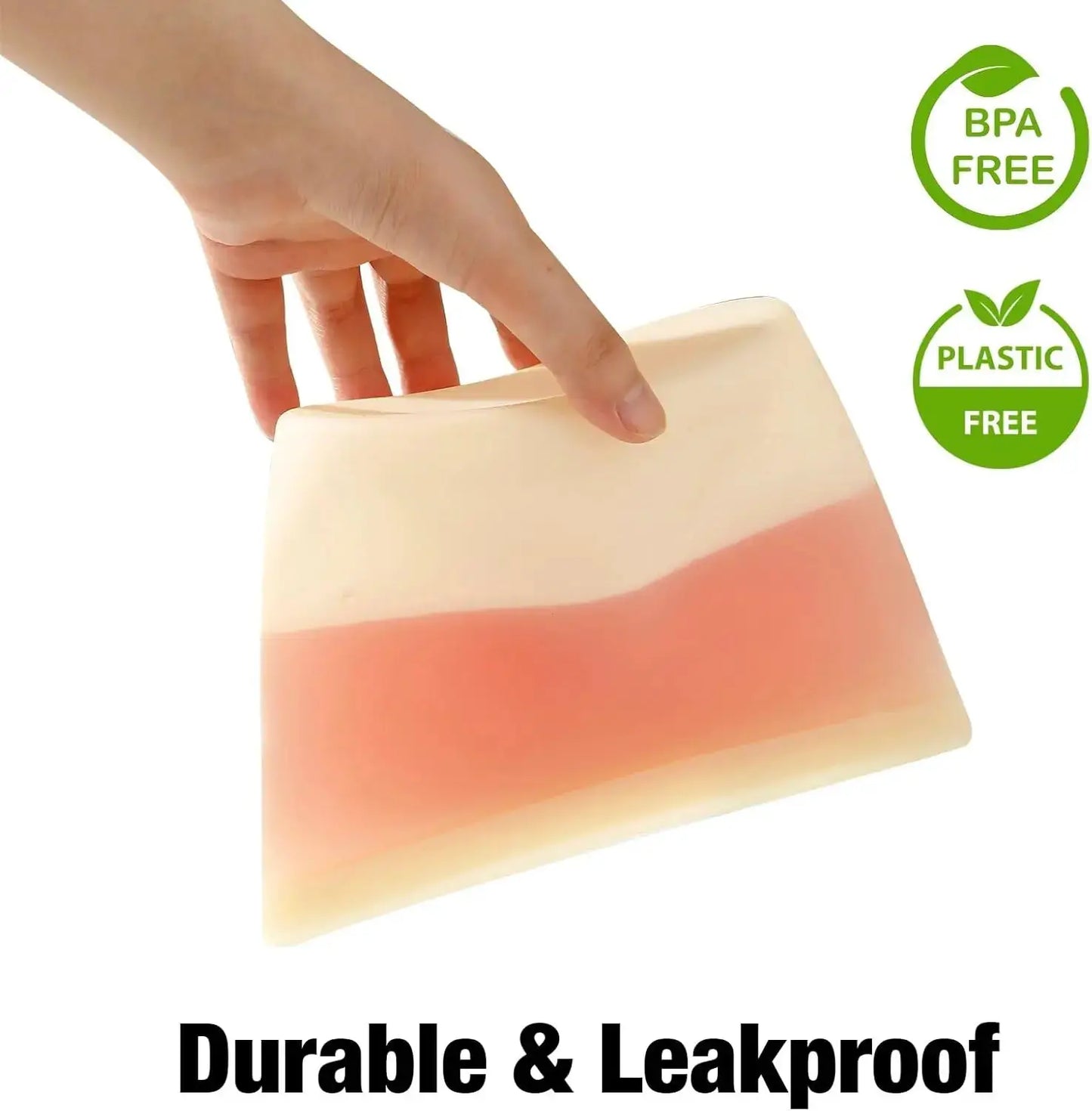Reusable Silicone Storage Bags | Leakproof | Freezer Safe | 6 Pack
