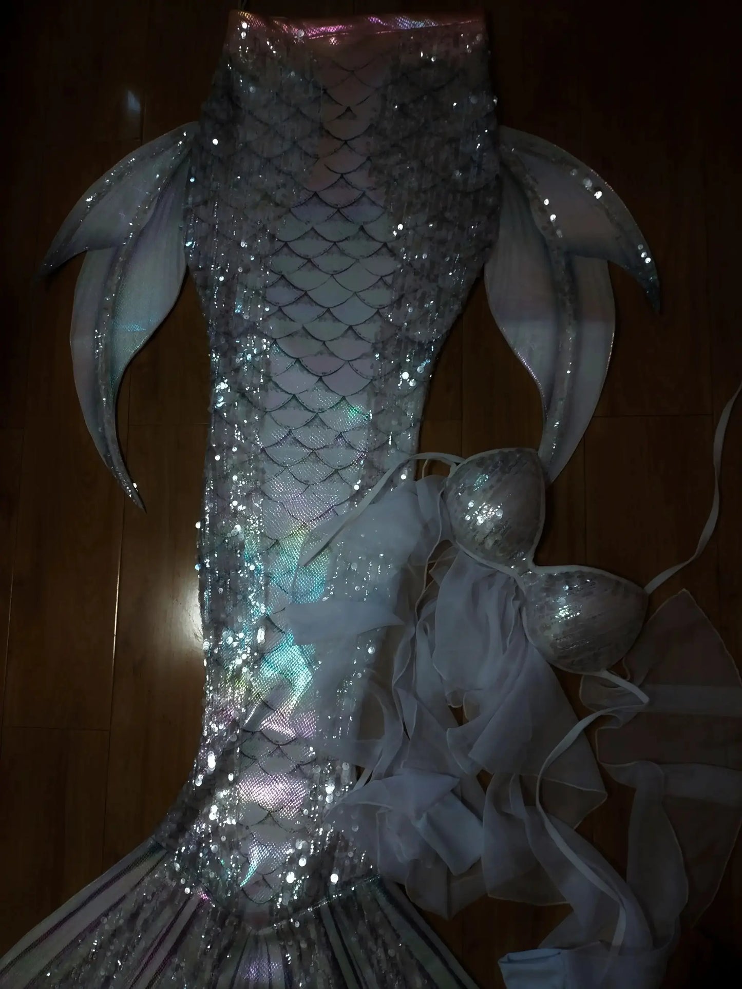 Mermaid Tail Swimsuit | Glitter Design | Excludes Monofin | One Size