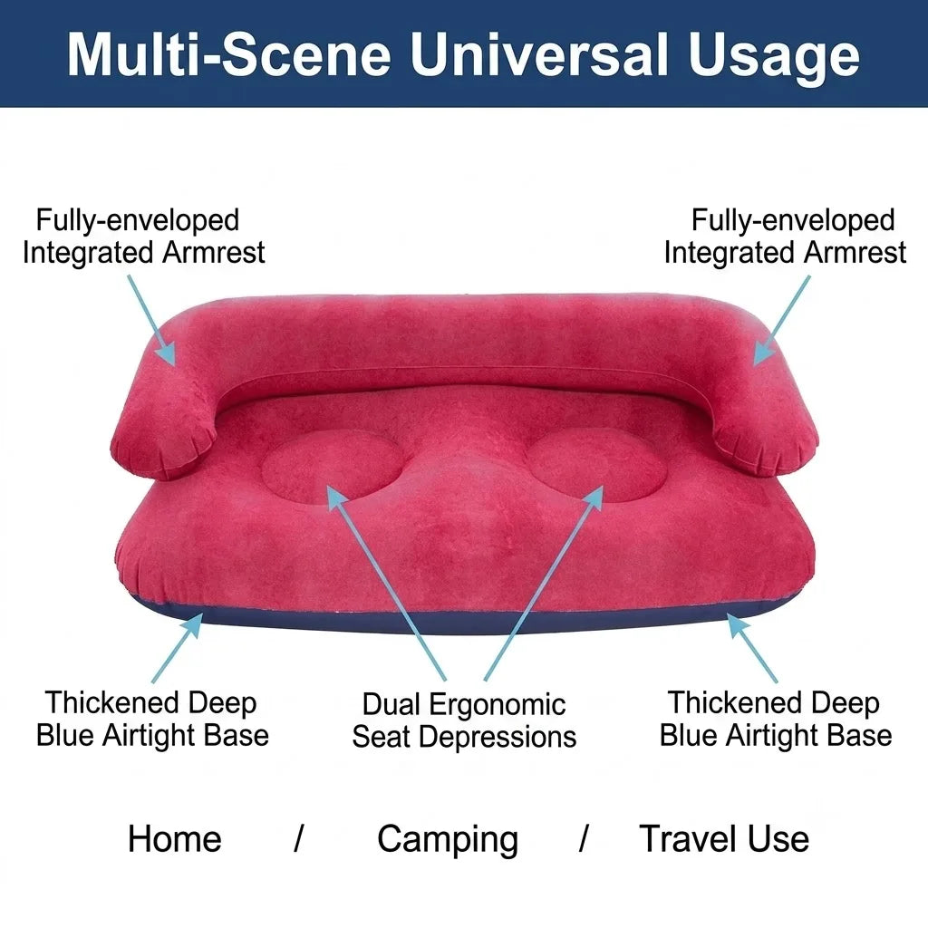 Inflatable Sofa Couch | 2 Person | Foldable With Armrests | Outdoor Camping