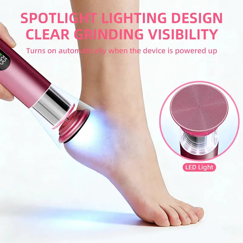 New Electric Foot File Callus Remover 2 in 1 Rechargeable Foot File & Nail Pedicure Tool, gift 60PCS Replaceable Sandpaper Discs from PriceLows™