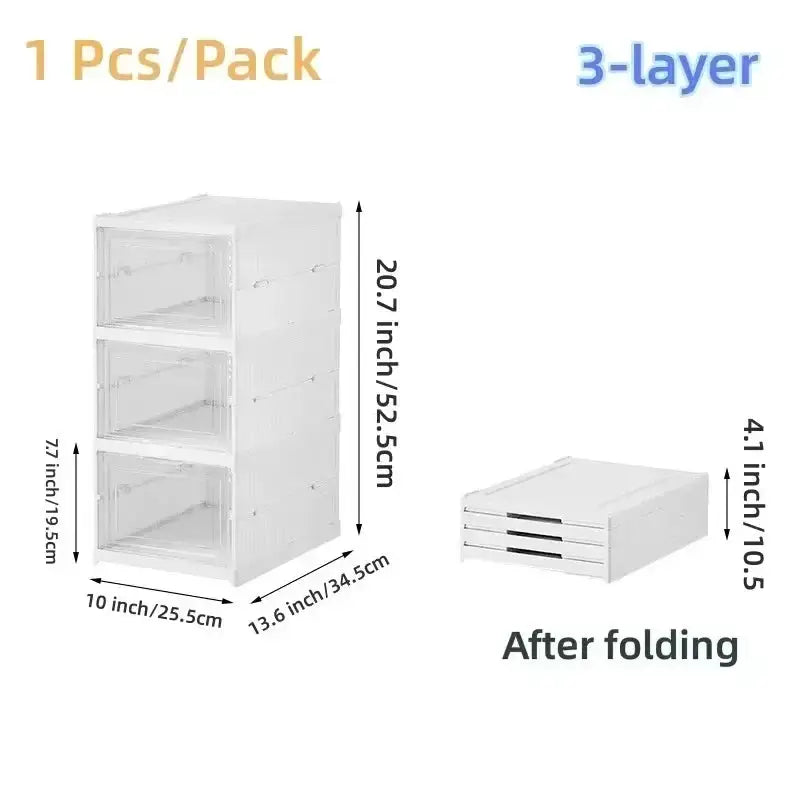 Foldable Clear Shoe Storage Organizer, Stackable Dustproof Thickened Sneaker, Shoe Box Rack Cabinet for Closet Dorm Apartment from PriceLows™