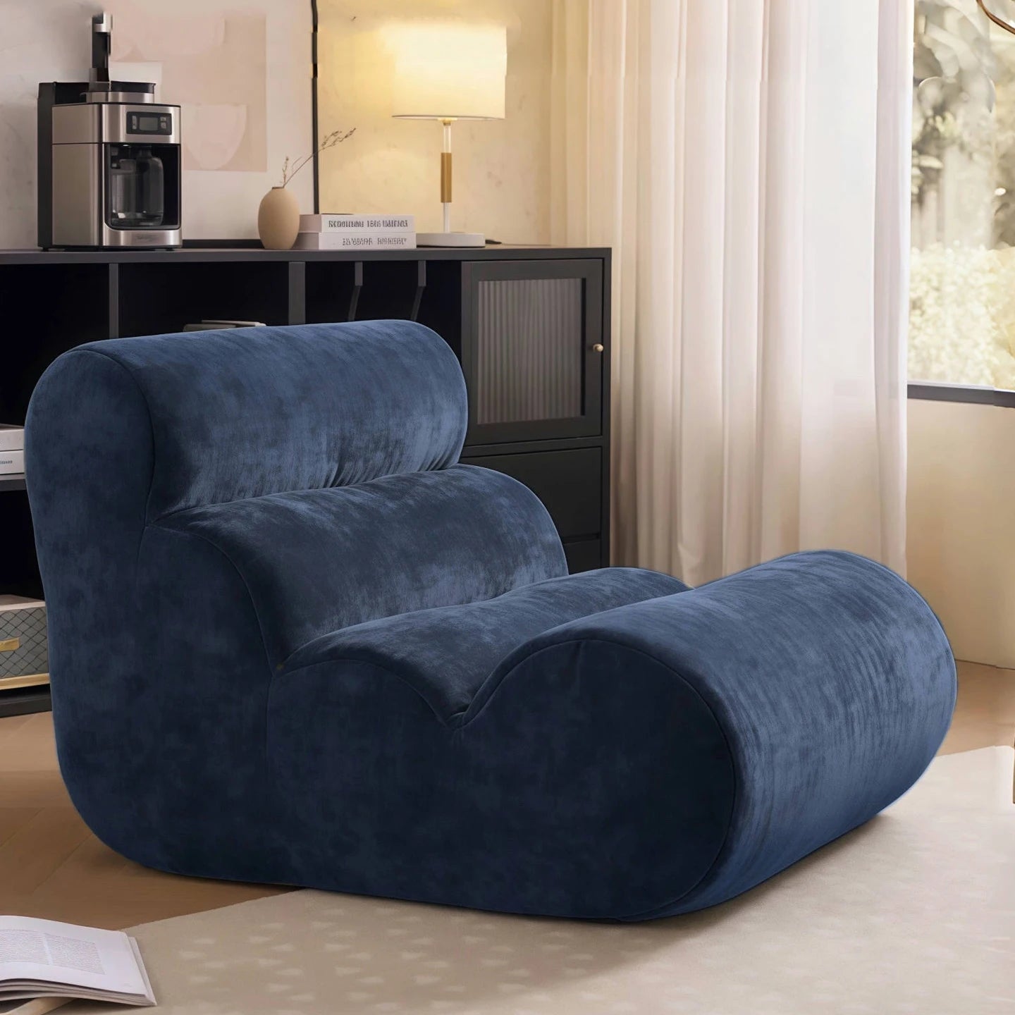 Lounge Chair | Velvet Fabric | No Assembly | One Size