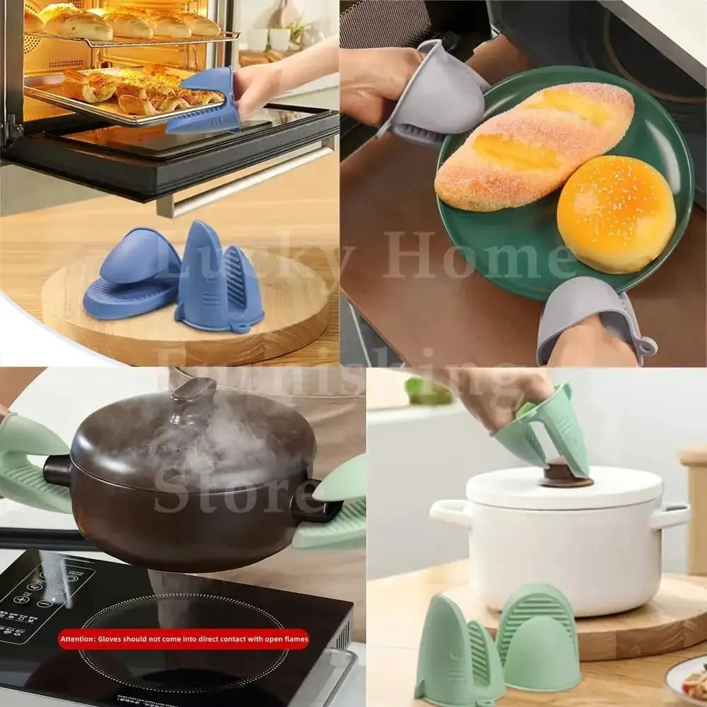 Silicone Oven Mitts | Heat Resistant | Two Piece Set | One Size