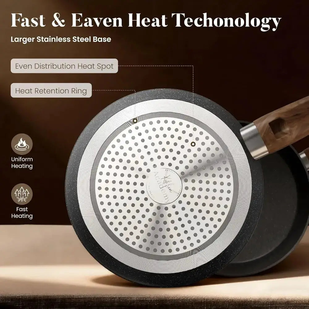 12-Piece Black Non-Stick Pots and Pans Set, Kitchen Induction Cookware, Premium Nonstick Cooking Set from PriceLows™