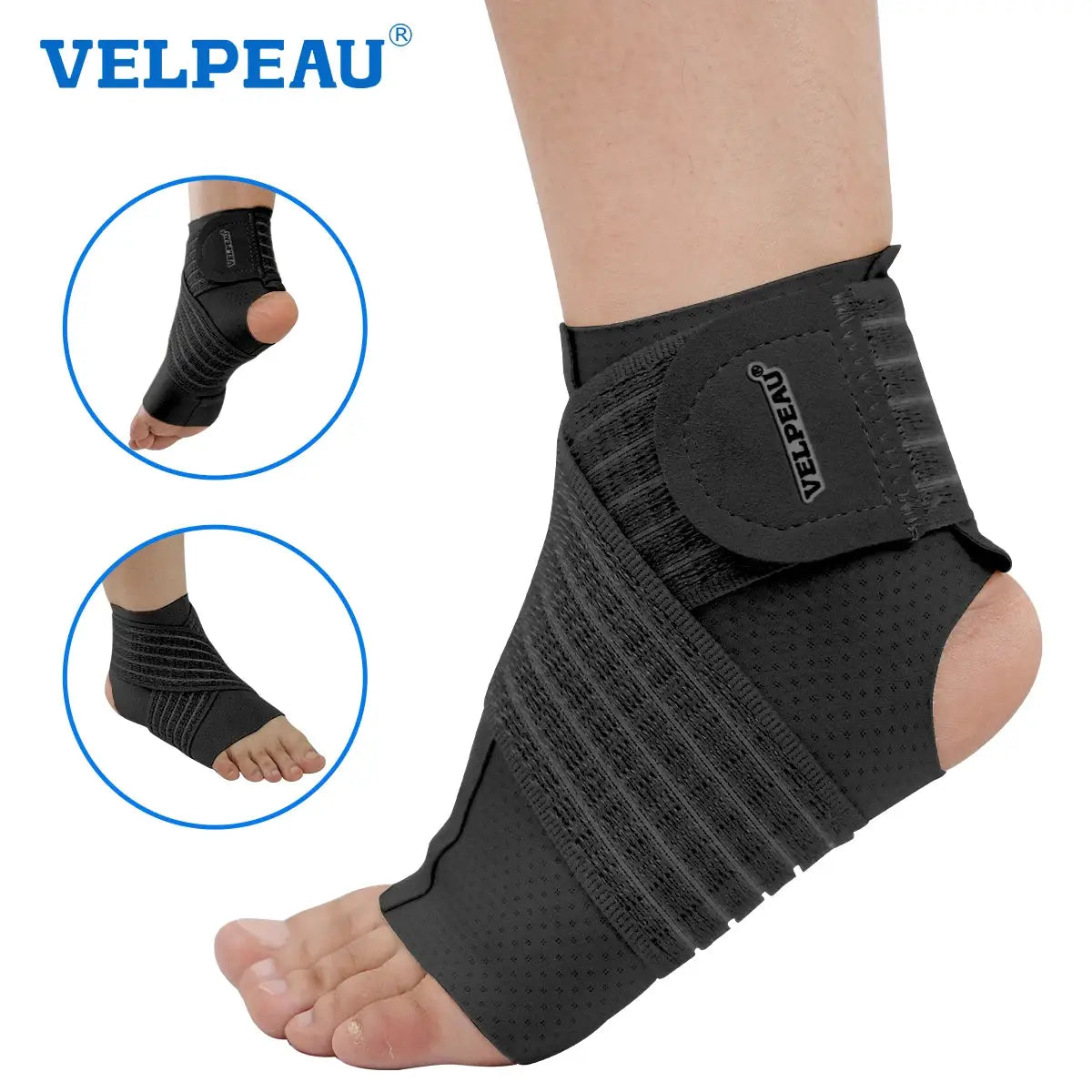 Velpeau Ankle Support Brace | Adjustable Strap | Nylon Compression Sleeve