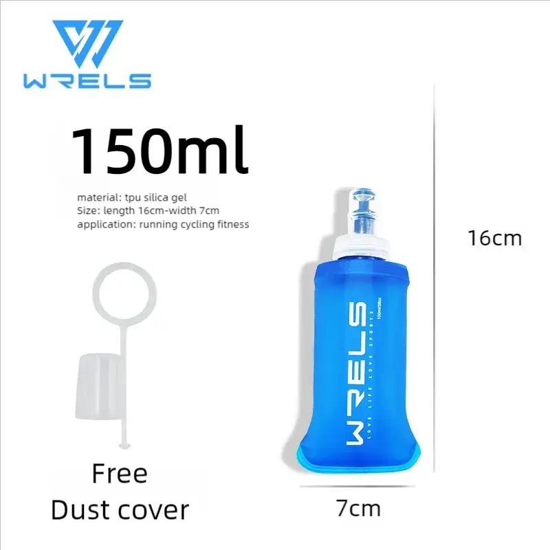 WRELS Soft Folding Water Bottle Collapsible Silicone Outdoor Sport Traveling Camp Hiking Cycling Running TPU Portable Water Bag from PriceLows™