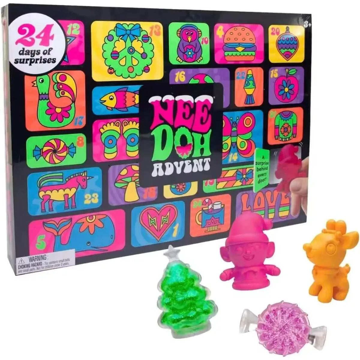 Advent Calendar | 24 Pcs 3D Fidget Dolls | Holiday Countdown Kit | Cartoon Style