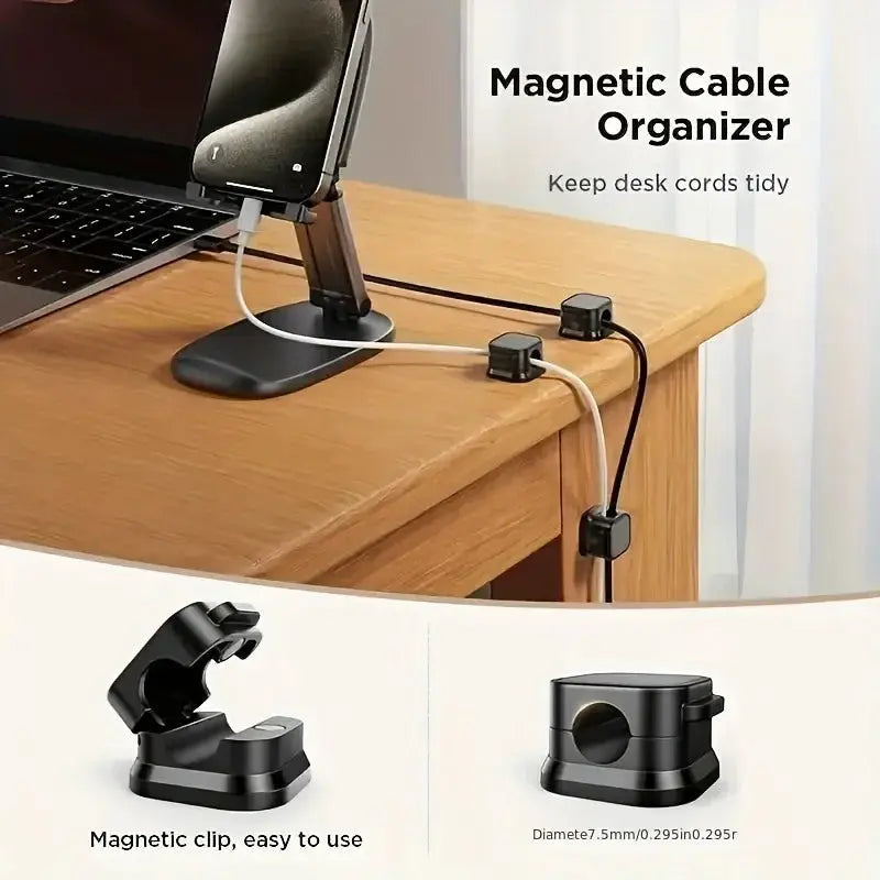 1 piece of magnetic wire organizer desktop wall mounted data cable holder and fixing tool cable clamp plug and hanger from PriceLows™