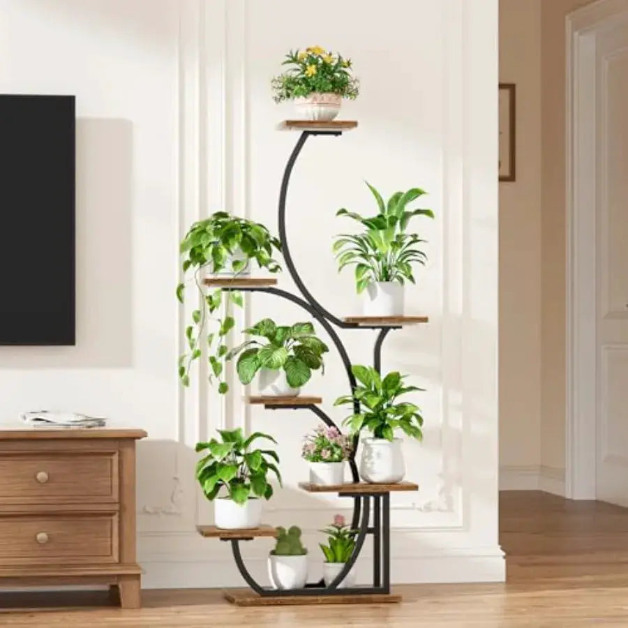 Plant Stand Indoor with Grow Lights - Lighted Indoor Plant Shelf, 57" 7 Tier Corner Plant Stands for Indoor Growing, Tall Flowe from PriceLows™