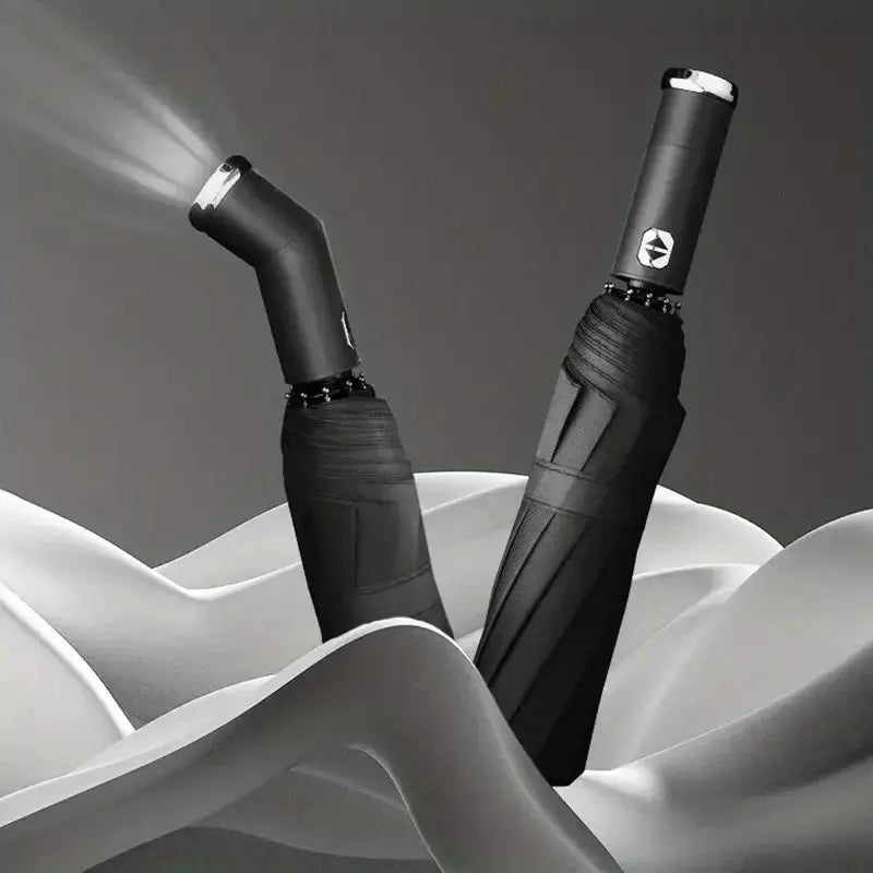 Automatic Folding Umbrella | LED Flashlight | Windproof | Three Fold