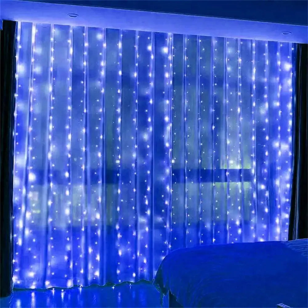 3/6M USB LED Curtain 8Modes Remote Control Lights Holiday Wedding Garland for Bedroom Living Room Decor Christmas Decorations from PriceLows™