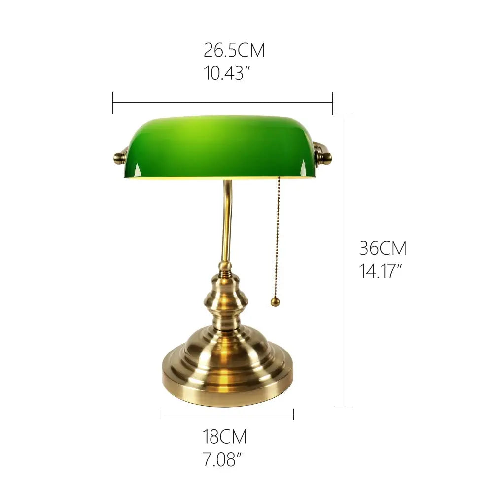 Vintage glass banker‘s lamp zipper switch desk lamp bedroom home stuy restaurant library office light night lamp from PriceLows™