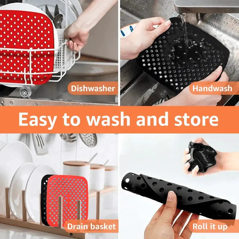Silicone Air Fryer Mat | 2 Pack | Non-Stick | For Air Fryers