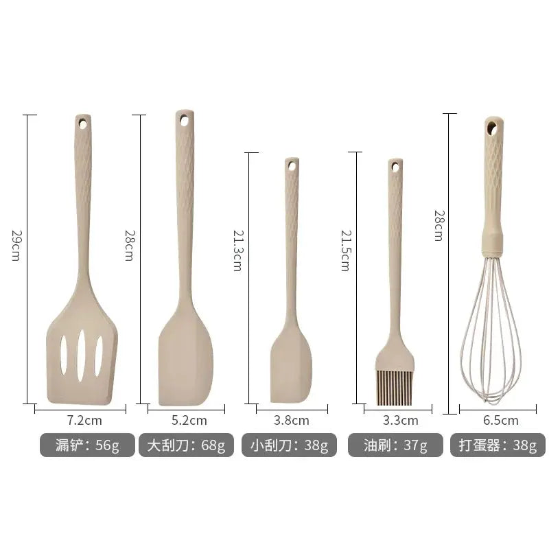 Integrated Silicone Kitchenware Baking 21 Piece Set High Temperature Resistant Non-stick Pan Spatula Oil Brush Egg Beater Frying from PriceLows™