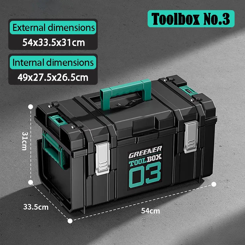 GREENER Hardware Storage Box Large Capacity Toolbox Portable Stackable Tool Organizer Boxes Free Combination Handheld Toolbox from PriceLows™
