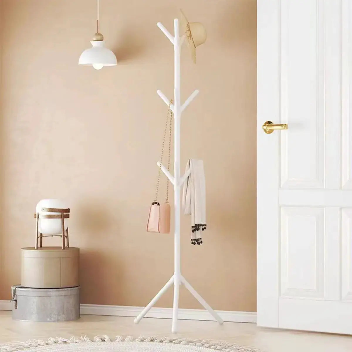 Clothes and Hats Rack Floor To Floor Bedroom Coat Hook Bedroom Vertical Tree Branch Shape Holder Hat Scarf Handbag Storage Hange from PriceLows™