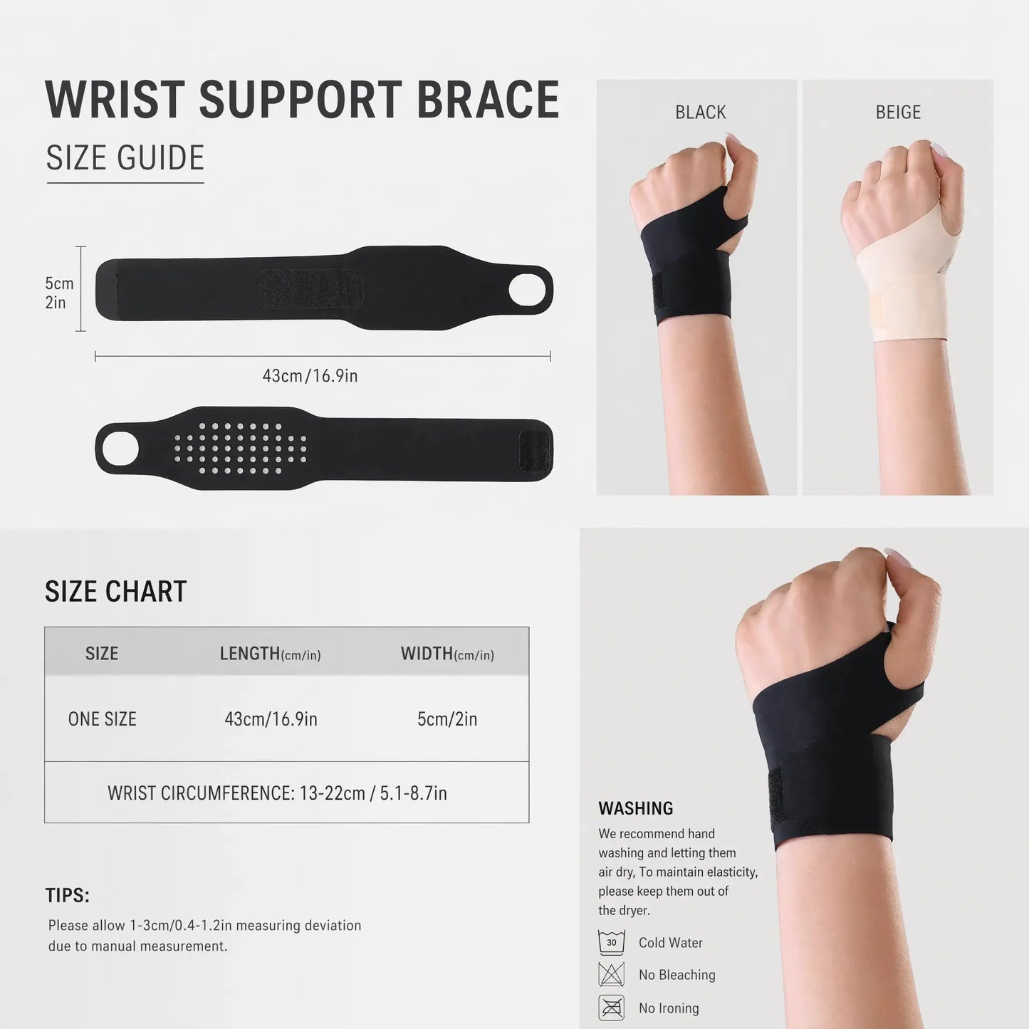 Unisex Wrist Support Brace | Adjustable Compression | Gym, Tennis, Weightlifting