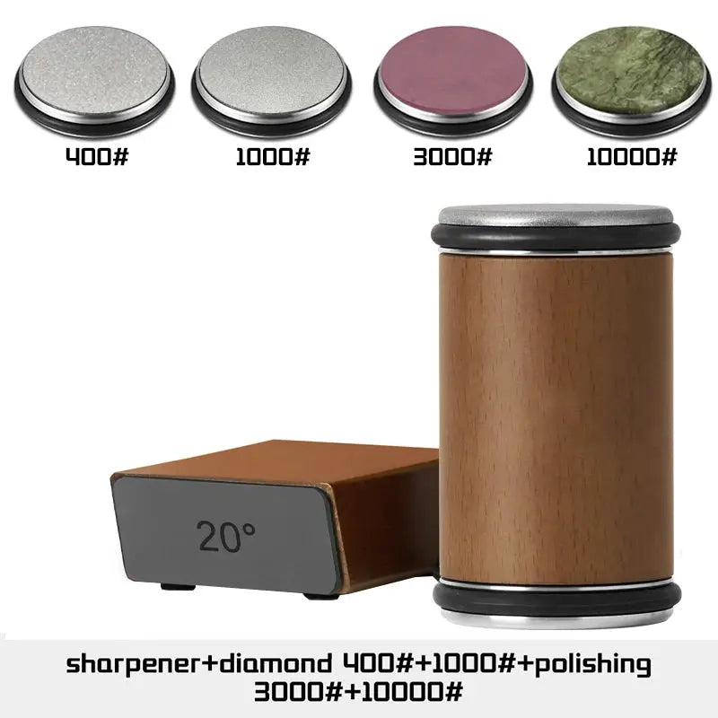 Knife Sharpener | Double Sided Diamond | 15/20 Degree Magnetic Roller