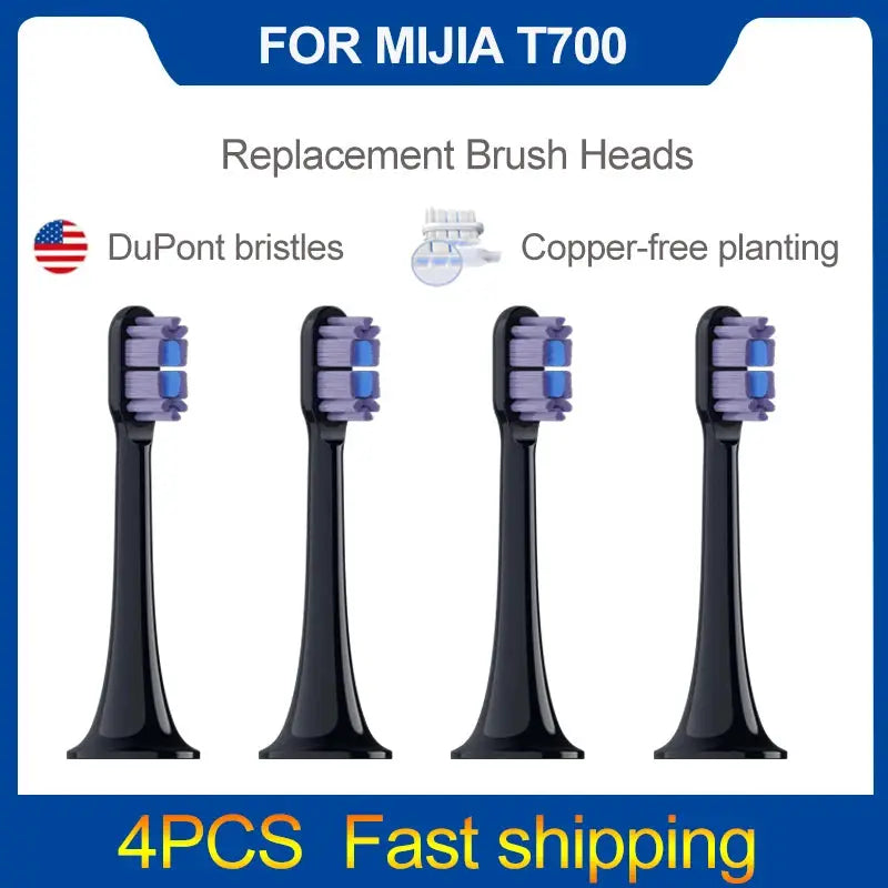 4/8PCS Replacement Brush Heads For XIAOMI MIJIA T700 Sonic Electric Toothbrush Dupont Bristle with Caps Sealed Pack from PriceLows™