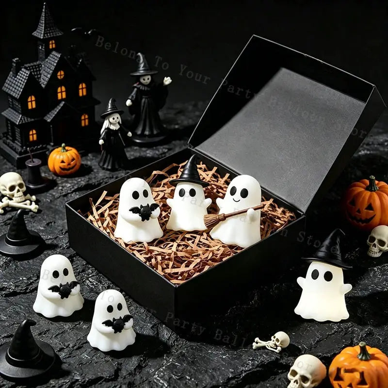 Luminous Ghost Figurines | Solid Silicone | Mini Glow | Table Decor Set