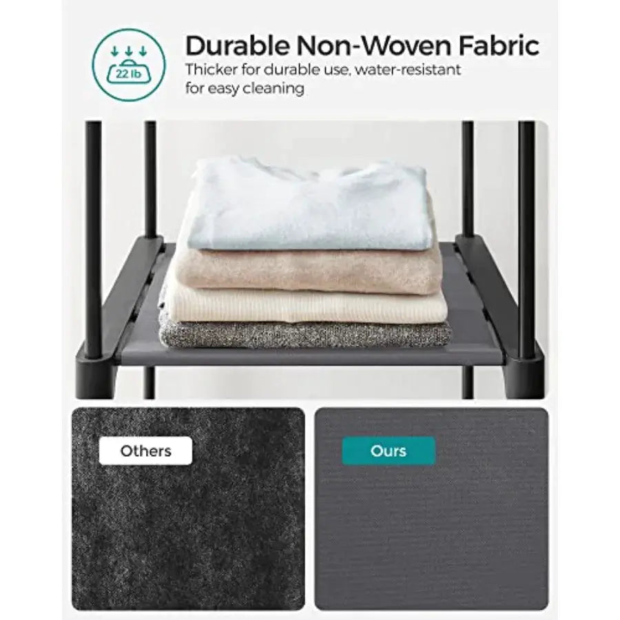 Closet Wardrobe Portable Closet for Bedroom Clothes Rail with Non-Woven Fabric Cover Clothes Storage Organizer 55.1 x 16.9 x 68 from PriceLows™
