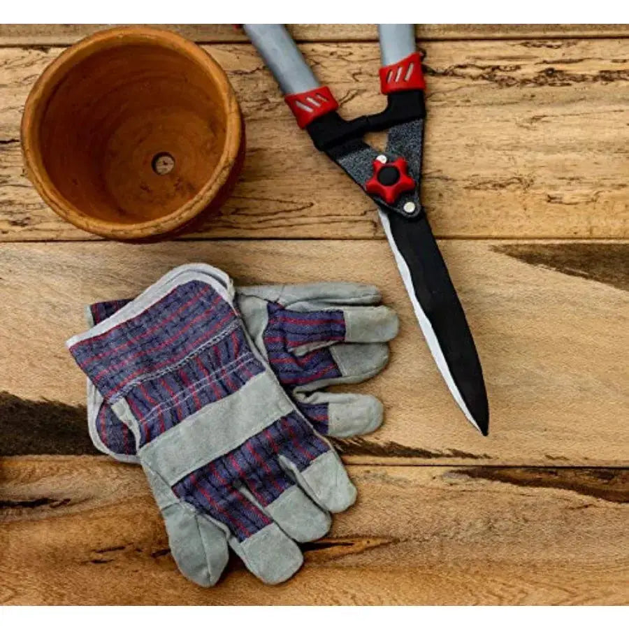Leather Cotton Work Gloves for Garage Yard Garden Industrial Commercial Use One Size Fits Most 3 6 or 12 Pack from PriceLows™