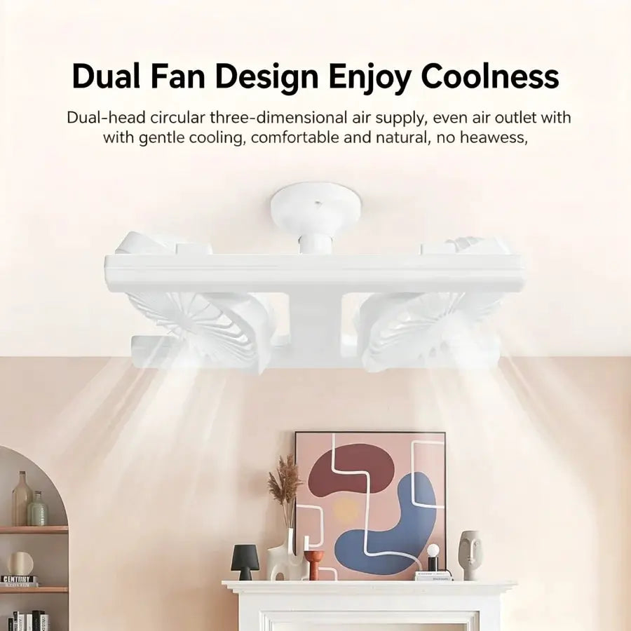 LED Ceiling Fan Light | 60W Power | E27 Socket | Double Fans