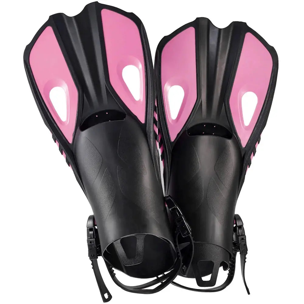 Snorkel Fins Swim Flippers Short Diving Frog Shoes Duck Webs Adjustable Silicone Travel Size Open Heel Adult Men Women Youth Kid from PriceLows™