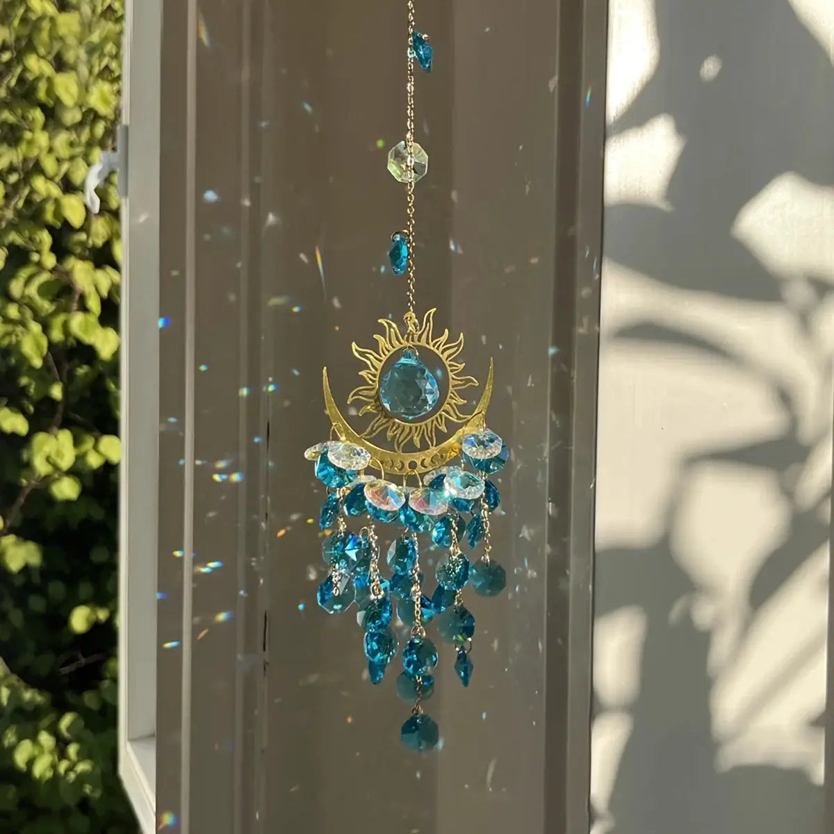 1pc garden set light ornaments flame moon sun crystal sun catcher wind chime hanging decorations hanging ornaments from PriceLows™