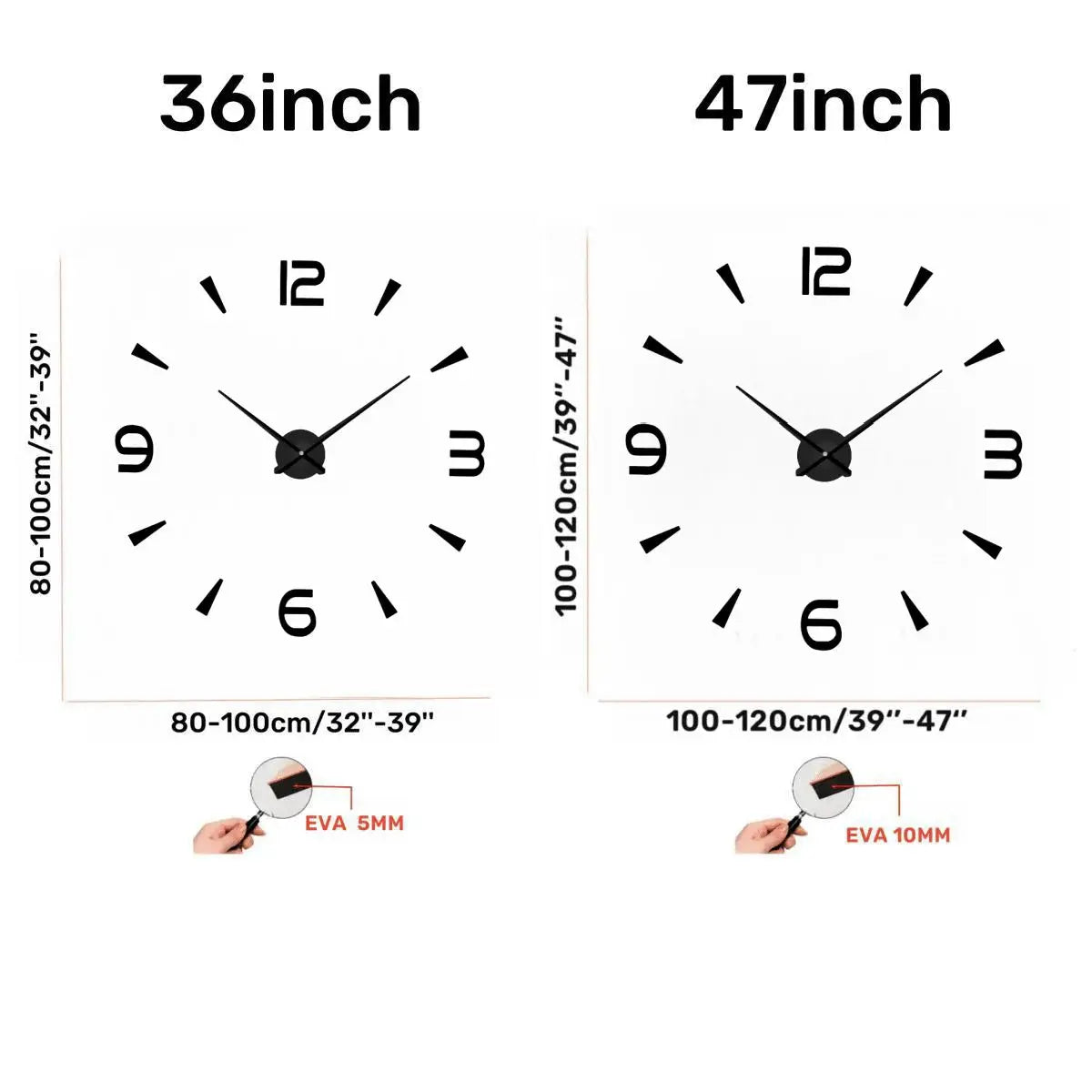 Large 3D Wall Clock Luminous Classic Wall Clocks DIY Digital Clock Wall Watches Stickers Silent Clock for Home Living Room Table from PriceLows™