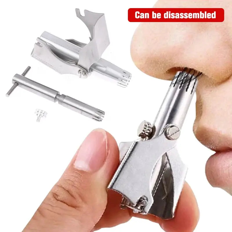 Nose Hair Trimmer Cleaner For Men Women Stainless Steel Manual Mechanical Shaving Razor Washable Hair Removal Tools Detachable from PriceLows™