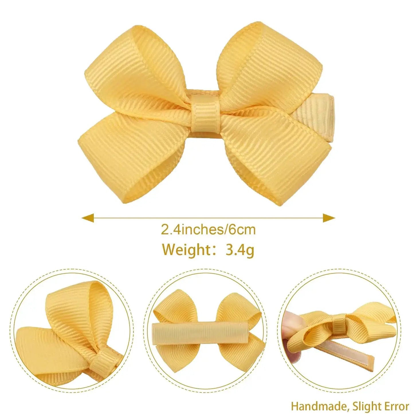 Baby Hair Bows | 2 Inch Fully Covered | 10 Piece Set | Polyester