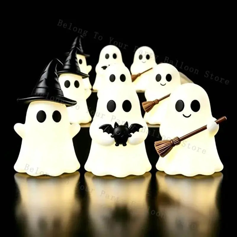 Luminous Ghost Figurines | Solid Silicone | Mini Glow | Table Decor Set
