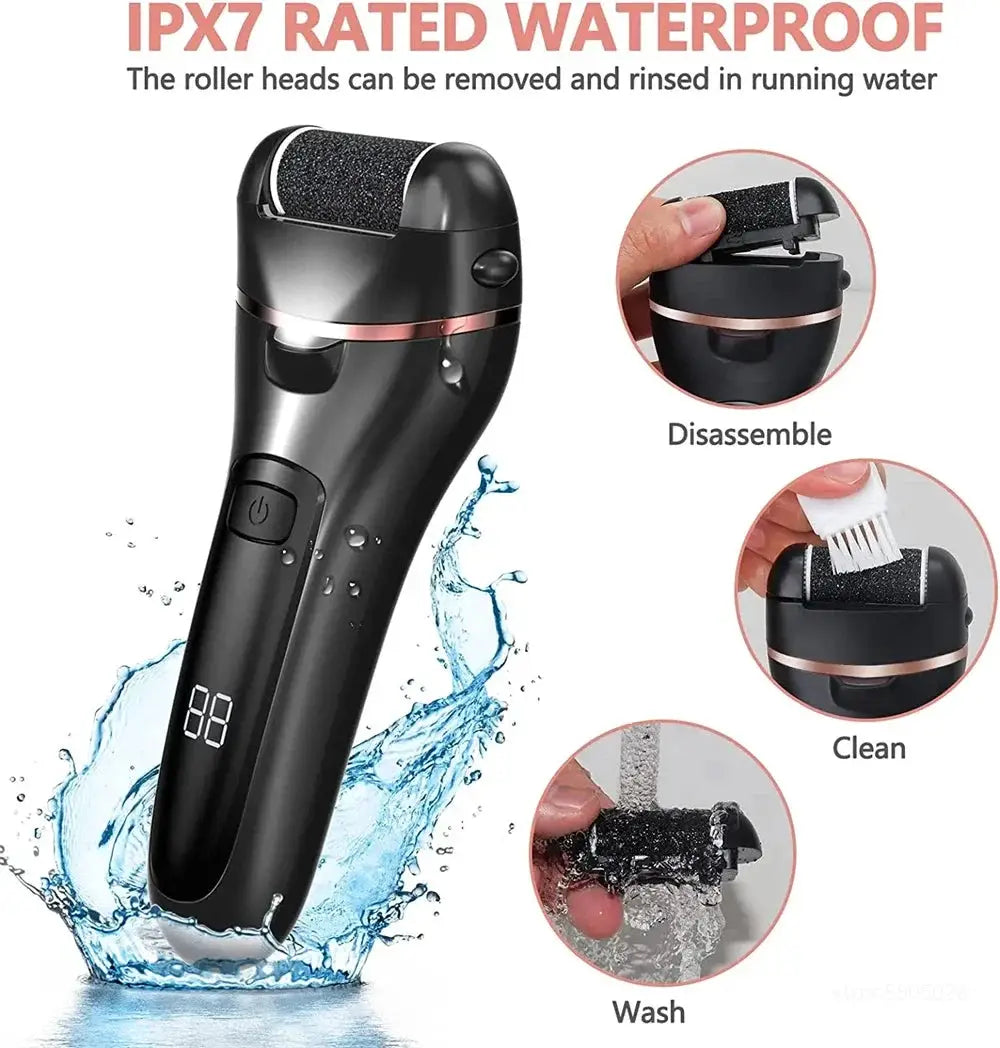 Electric Callus Remover Professional Foot File Grinder Pedicure Machine Rechargeable Heel Cracked Dead Skin Scrubber 3 Heads from PriceLows™