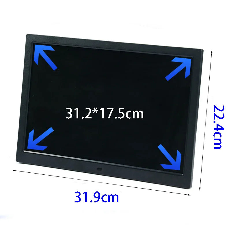 14 inch Digital photo frame 1366 * 768 Video Photo Calendar USB/SD White Digital photo frame Black Vertical screen from PriceLows™
