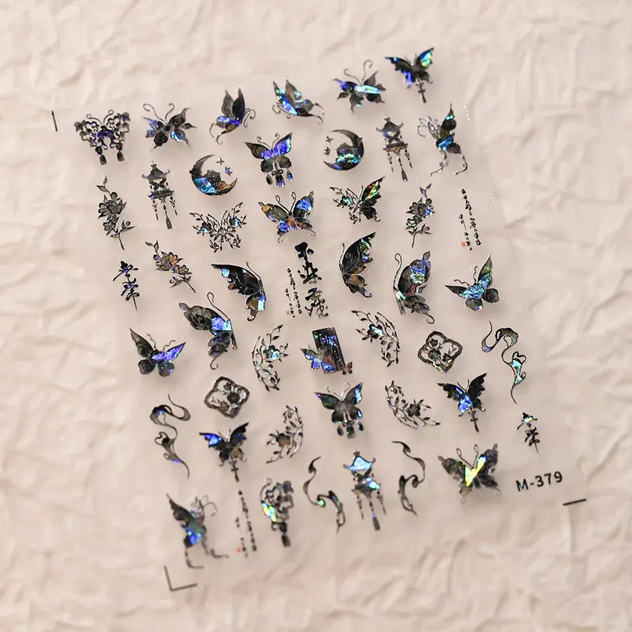 1Pcs 5D Embossed Aurora Butterfly Nail Art Stickers Self Adhesive Decals For Nails Decoration DIY 3D Acrylic Nail Supplies Parts from PriceLows™