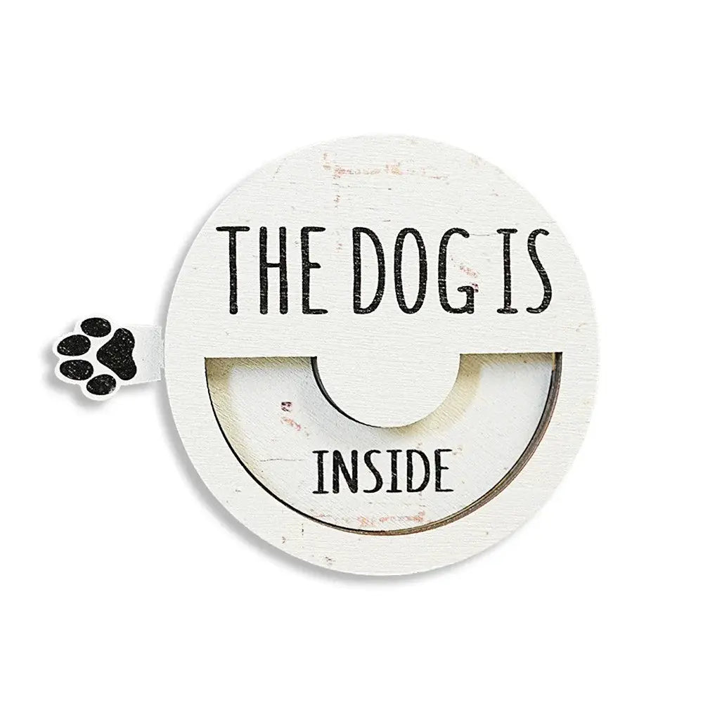 Pet Door Sign | Wood Round Magnet | In Out Sign | 7.6x7.6 cm